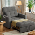 JUMMICO Sleeper Chair, 3-in-1 Convertible Sleeper Sofa Bed for Adults, Linen Fabric Pull Out Chair Bed with Adjustable Backrest, for Living Room, Apartment, Office, Small Space (Beige)