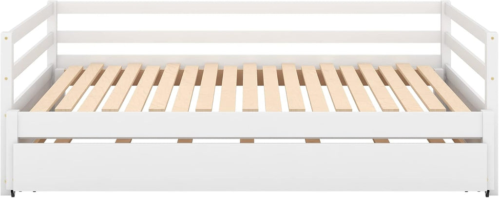 Twin to Double Extendable Daybed with Pull Out Trundle, White O55096