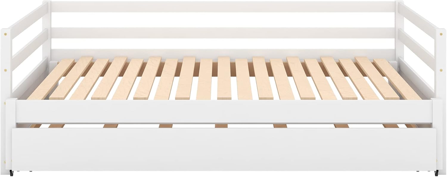 Twin to Double Extendable Daybed with Pull Out Trundle, White O55096