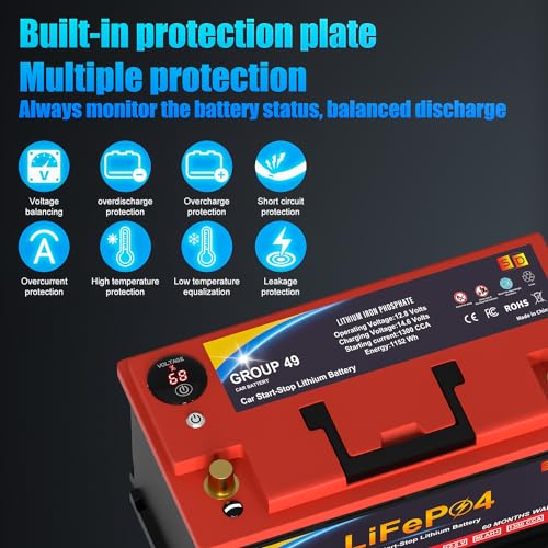 Lithium Car Battery 12.8V 576WH Group 47 LiFePO4 Starter Battery K16750