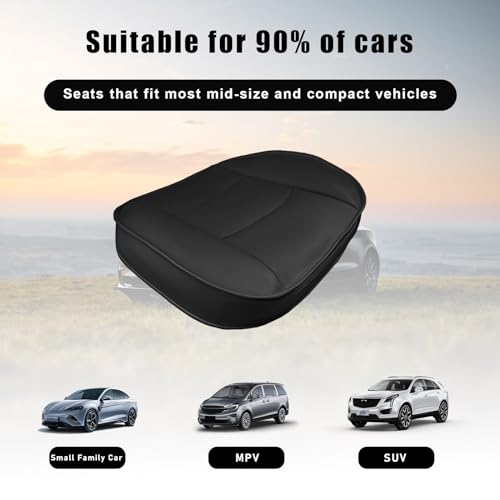 Car Seat Bottom Cover PU Leather Anti-Slip Protector for Car SUV (Beige) A16843