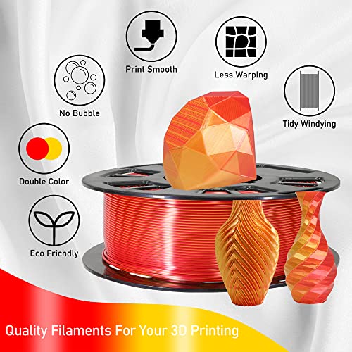 MIKA3D Bicolor Silk PLA 3D Printer Filament Bundle, 1.75mm, 6 Spools V5573
