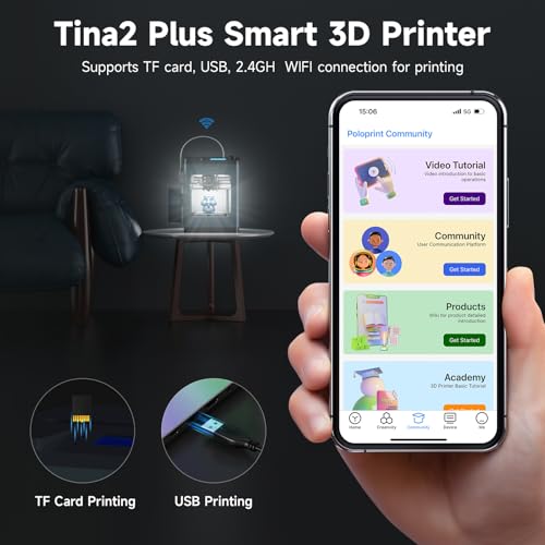 Tina2 Basic 3D Printer, Fully Assembled, Auto Leveling, FDM Mini Printer D3561