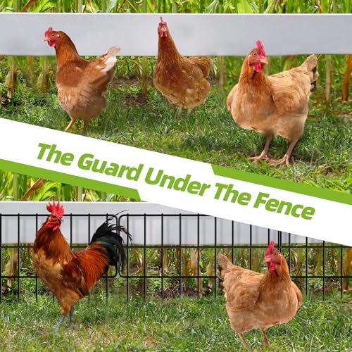 30 Panels No Dig Metal Garden Fence, 13in x 30ft Rustproof Animal Barrier F74072