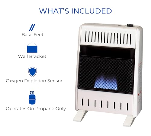 ProCom ML300HBA-B Ventless Liquid Propane Blue Flame Heater with Base Feet K420