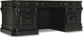 Hooker Furniture Telluride 76" Executive Wood Desk with Leather Top in Black