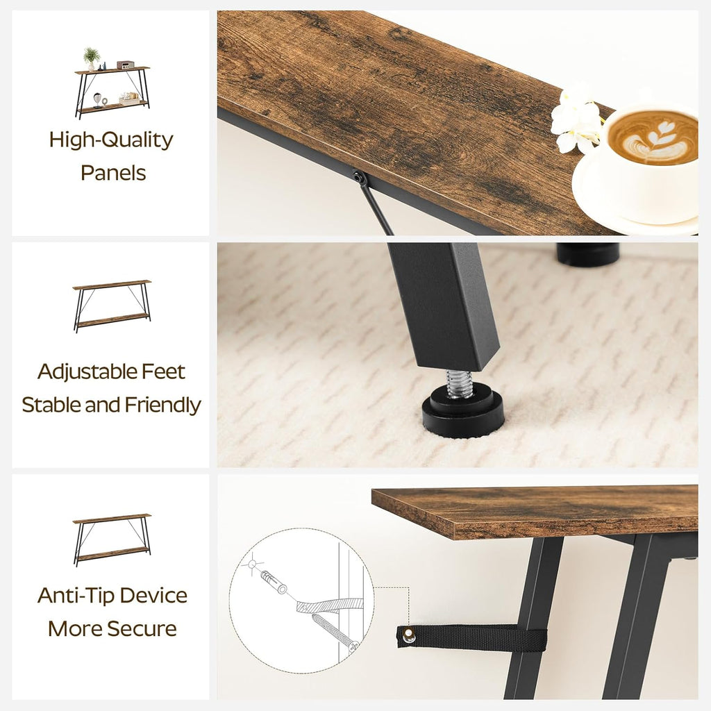 78.7" Console Table with Power Outlets Bundle, Narrow Entryway & Sofa Table T29954