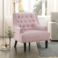 Lexicon Accent Chair Reading Chair Comfy Chair for Bedroom, Upholstered Armchair with Solid Wood Frame, Tufted Cushion Nail Head Trim, Single Sofa Chair for Living Room, Office, Black Chenille