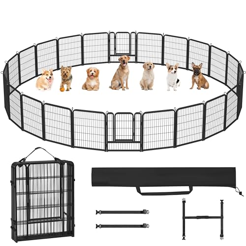 Yaheetech 8 Panels Dog Playpen, Metal 32" Dog Fence with Storage Bag S858