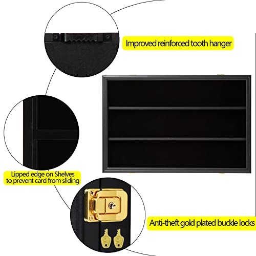 35 Graded Sports Card Display Case with UV Protection Lockable Wall Cabinet M1713