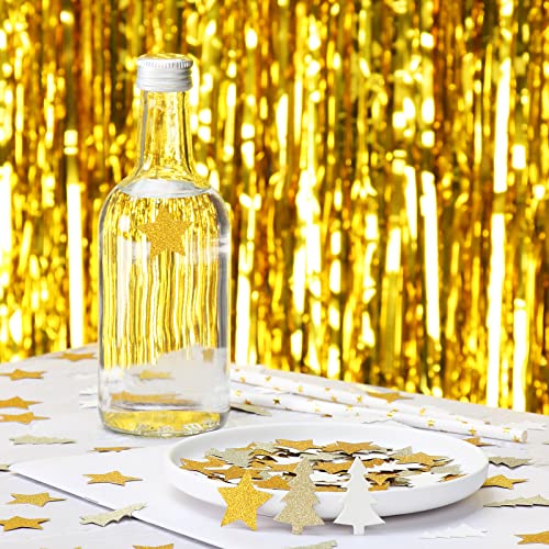 White-Gold Christmas Tree Star Confetti 300pcs Party Decoration N454