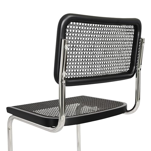 Marcel Breuer Cesca Cane Cantilever Side Chair Chrome Steel Frame Walnut Wood J99405