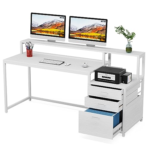 Tribesigns 63 Inch Computer Desk with File Drawer Cabinet F166