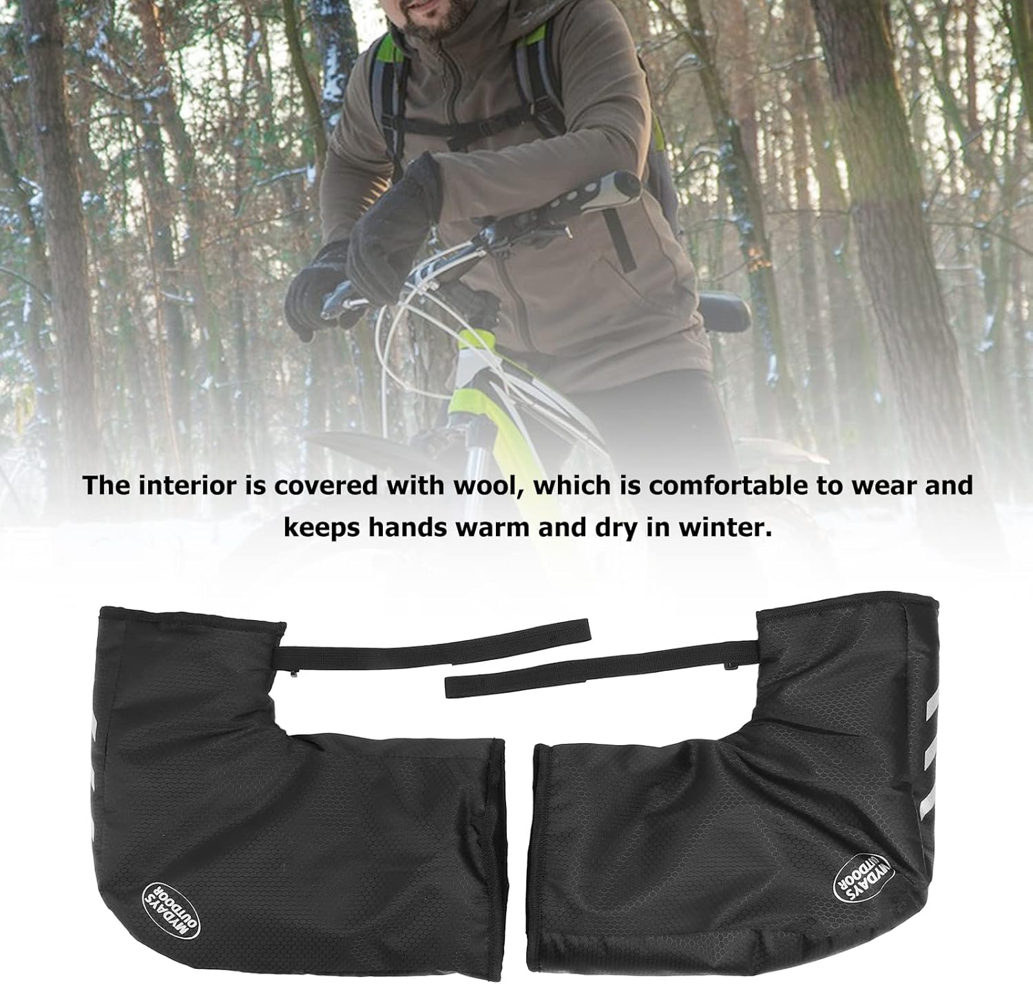 Waterproof Bike Handlebar Gloves Winter Cycling Hand Protector O4582