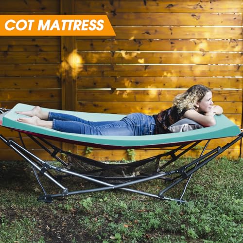 CYMULA Camping Cot Mattress 2in Memory Foam Sleeping Pad for Adults, Portable Roll Up Travel Pad R569502