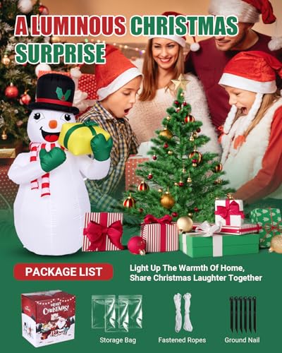 Christmas Inflatable Snowman with Penguin Yard Decoration with LED Lights K4000