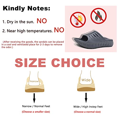 KuaiLu Men's Recovery Sandals Orthotic Cushion Open Toe Sport Slides D332788