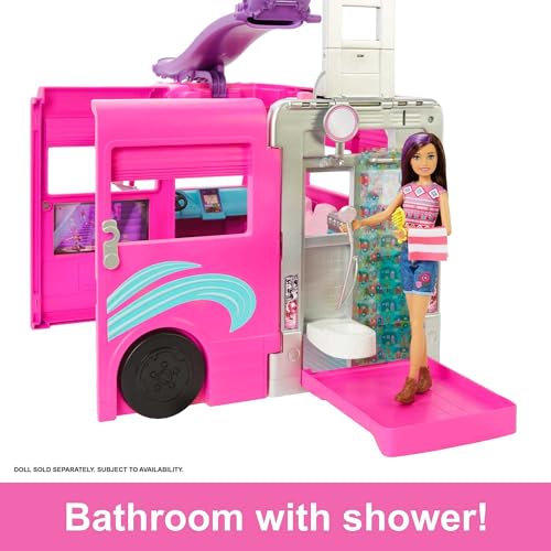 Barbie Camper Playset with 60 Doll-Sized Accessories T7686