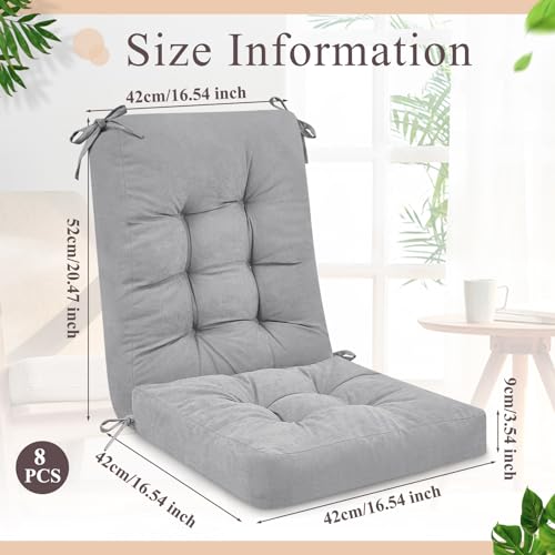 Juexica 4 Sets Outdoor Patio Chair Cushions High Back Tufted Beige D1688