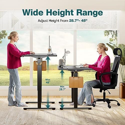 Adjustable Height Electric Standing Desk 55x24 Inch Black W5266