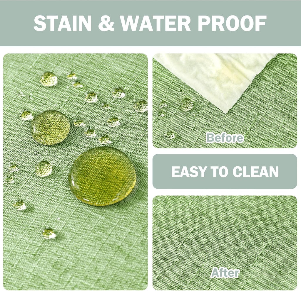 Textured 50 Inch Round Waterproof Tablecloth for Dining Tables G204731