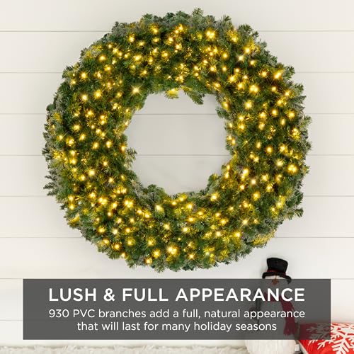 Best Choice Products 60in Pre-Lit Fir Christmas Wreath with 300 LED Lights E577048