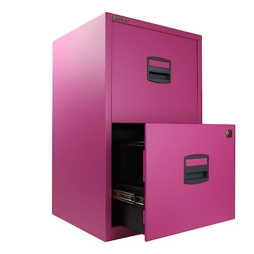 Bisley Two Drawer Steel Filing Cabinet, Steel Blue F1846