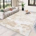 Area Rug Washable Rug 8x10: Large Modern Abstract Living Room Rug Anti-Slip Backing Stain Resistant Soft Indoor Carpet for Bedroom Kitchen Dining Room Table Home Office(Beige,8'x10')