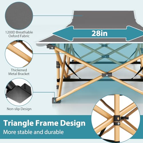 Folding Camping Cot for Adults, Heavy Duty with Carry Bag, Portable Outdoor Travel Cot E9127