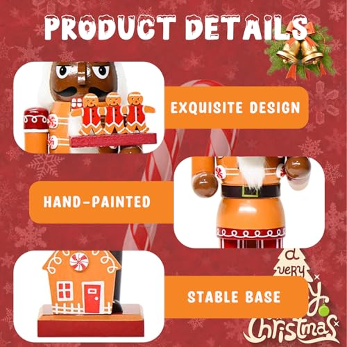 Gingerbread Nutcracker Figure 14 Inch Christmas Wooden Decor K36734
