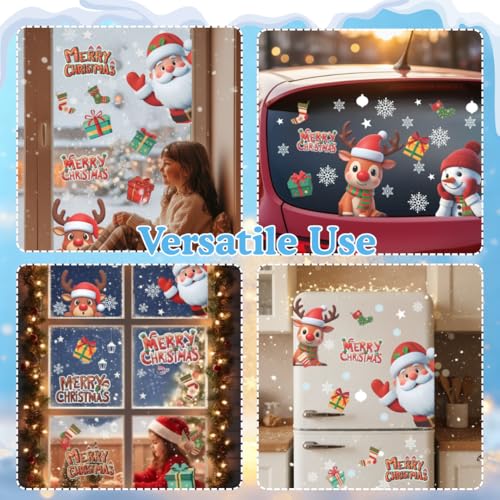 226 PCS Snowflake Window Clings, Reusable Winter Window Decals for Holiday Decor M46237