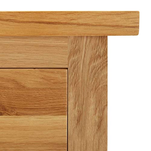 Solid Oak Wood Wardrobe with Hanging Rail and Drawers N32694