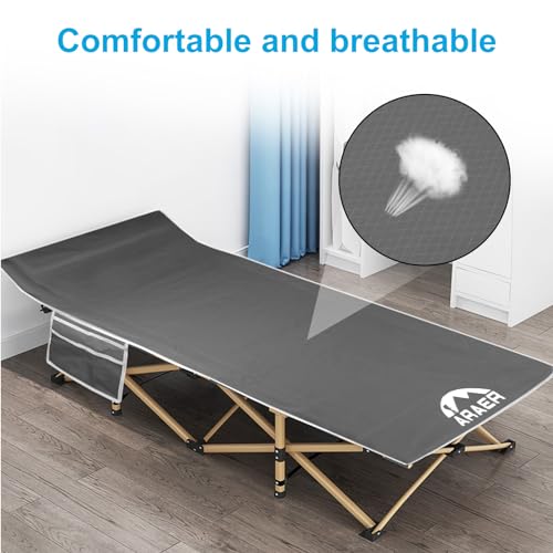 Camping Cot with Mattress, Portable Folding Bed with Carry Bag for Adults C4766