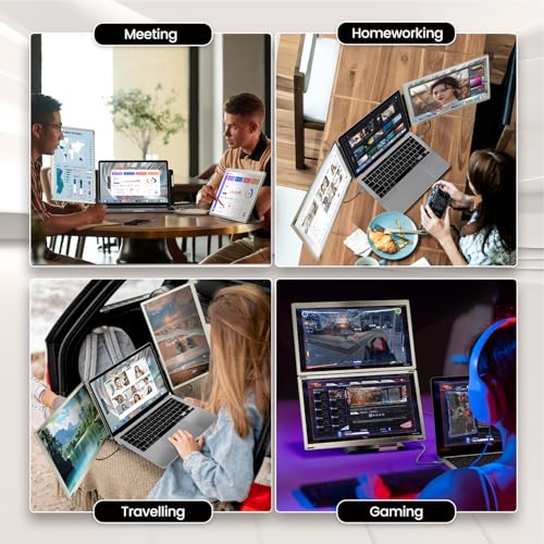 Laptop Screen Extender 15.6" Portable Monitor with 120% sRGB, FHD IPS & USB to HDMI Hub L477181