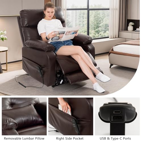 Dual Motor Power Lift Recliner Chair with Heat & Massage, Beige G98490