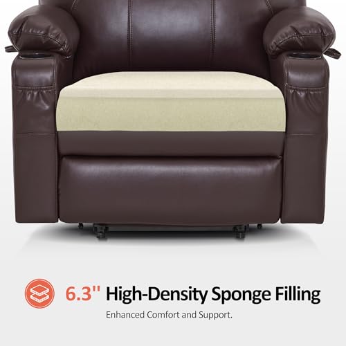 MCombo Power Lift Recliner Chair for Elderly with Heat and Massage, Faux Leather, Black V60394