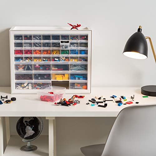 IRIS USA Plastic Drawer Storage Organizer, 24-Drawer Cabinet, White L6685