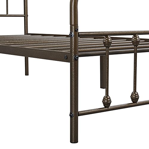 Yaheetech Classic Metal Platform Bed Frame with Victorian Headboard, Full Size Black T81083