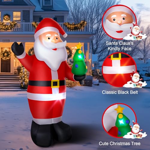 14FT Christmas Inflatable Santa Claus Outdoor Yard Decorations with LED Lights S7265