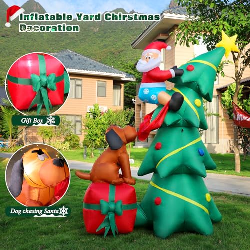 10 FT Inflatable Santa Claus with LED Lights for Outdoor Christmas Decor L40414