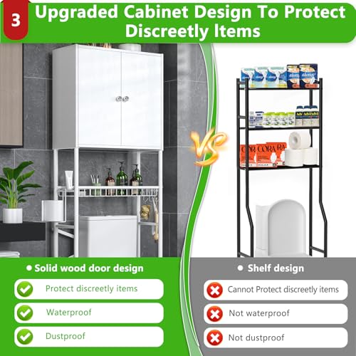 Over The Toilet Storage Cabinet 2-Door White J232223