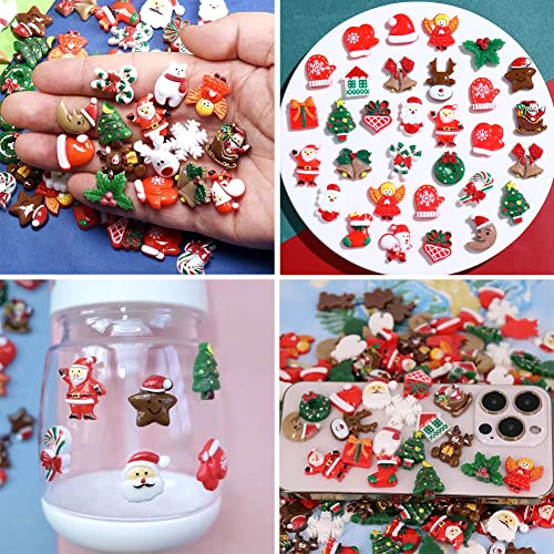 100pcs Christmas Slime Flatback Charms Resin Ornaments for Craft Making B46744