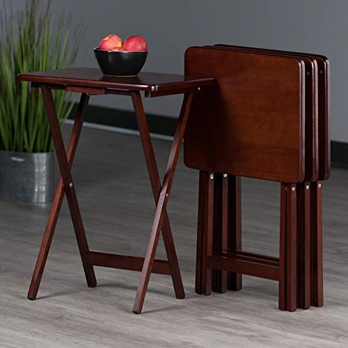Winsome Alex Set of 2 Foldable Snack Tables, 26", Natural E793329