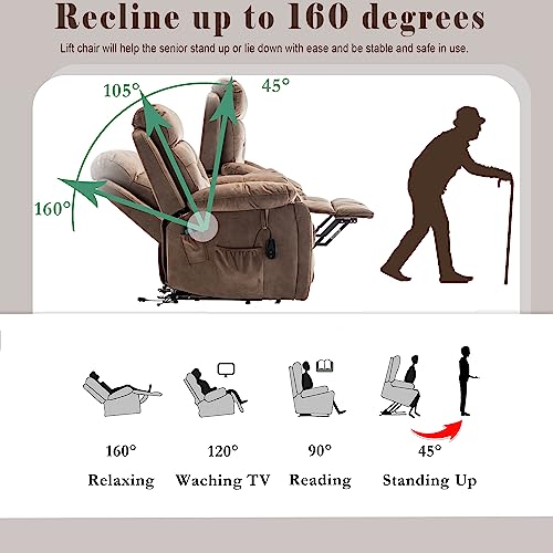 Power Lift Chair Recliner with Massage and Heat for Adults, Dual Motor H2507