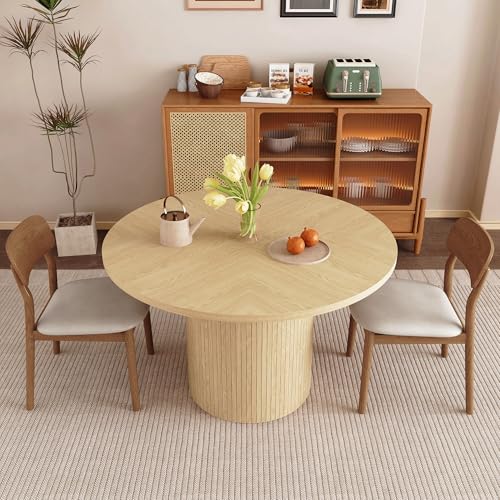 47 inch Round Dining Table with Storage Shelf (Walnut) N502088