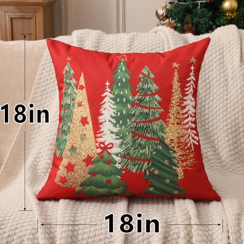 Christmas Pillow Covers 18x18 Set of 4, Double-Sided Print G493315
