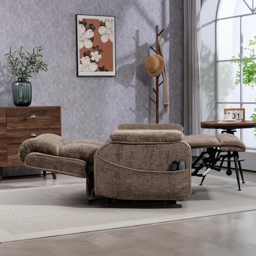 Lift Chair Recliner with Massage and Heat, Heavy Duty for Seniors, Brown V12888