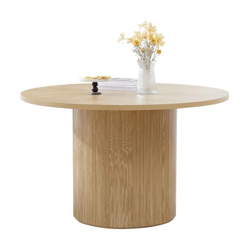 47 inch Round Dining Table with Storage Shelf (Walnut) N502088