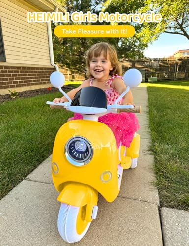Kids Electric Motorcycle 3-Wheel 12V Ride On Scooter for Girls Ages 3-6 Pink Z596