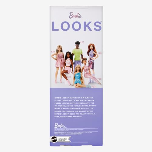 Barbie Looks Doll No. 24 with Brown Hair and Pink Strapless Dress D6124